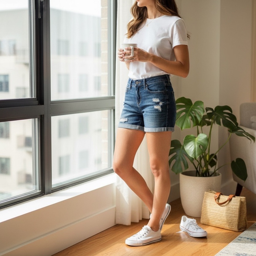Universal Thread Mid Rise Boyfriend Cuffed Shorts‎